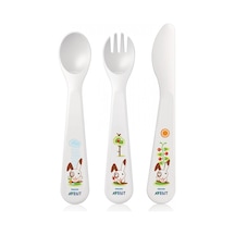 Avent Çatal. Kaşık Ve Bıçak Seti 18Ay+ Beyaz