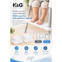 K&g Mama Sandalyesi Ayak Desteği Adaptörü Antilop, Faros Orzo, Baby Plus Star Uyumlu 2 Adet