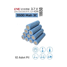 Eve 18650 3.7v Volt 3500 Mah 3c 35v Lityum Şarj Edilebilir 10 Adet Pil Batarya
