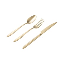 Mudo Home Essen 18 Parça Tatlı Çatal Kaşık Bıçak Seti Mat Gold Altın