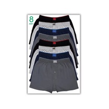Trendybee Tutku 8 Li Erkek Boxer Siyah Renk Pamuklu Rahat Önden Düğmeli Karışık Karışık