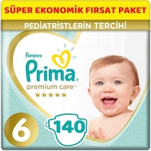 Prima Premium Care Bebek Bezi Beden:6 (13+Kg) Extra Large 140 Ade