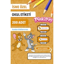 İsim Yazılabilir Tom And Jerry Temalı Okul Etiketi Kalem & Defter İçin 200 Adet Çoklu