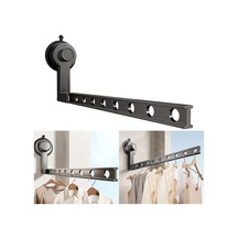 Ganzhoushop Balkon Ve Banyolar İçin Duvar Yüzeylerini Koruyan Kullanışlı Emiş Tabanlı Giysi Kurutma Çözümü Askısı Beyazgri Çok Renkli