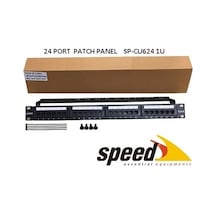 Speed 1U 24Port Cat6 Utp Patch Panel + Kablo Düzen Sp-Cu624