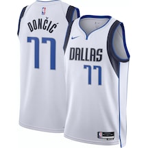 Nike Erkek Dallas Mavericks Luka Doncic 77 Beyaz Forma 001