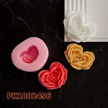 Pk1002496 - Silikon Kalıp Mum Kalıbı Kalp Gül