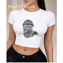 Flood Of Style Beyaz Babby Tee Kafa Şal Desen Özel Tasarım