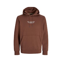 Jack & Jones Jack Jones Premium Erkek Kapüşonlu Sweatshirt 12216335 Kahverengi