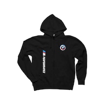 Bmw Performance New Siyah Fermuarlı Kapşonlu Sweatshirt