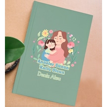 Bk Gift Kişiye Özel İsimli Dtf Anneler Günü Tasarımlı Yeşil Sert Kapaklı Defter-4, Anneye Hediye Kobitmeyencom30666 Bk Gift