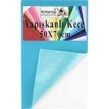Yapışkanlı Keçe 50x70 Cm 1 Adet 2.0 Mm Kendinden Yapışkanlı Renkli Hobi Keçesi Elişi Keçe Kumaşı Anasınıfı Kreş Etkinlik Açık Mavi