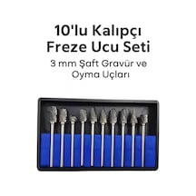 Merttools 10 Lu Kalıpçı Freze Ucu Seti Metal Ahşap Plastik İşleme 3 Mm Şaft Gravür Ve Oyma Ucu