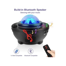 Yıldızlı Projektör Tavan Bulutsu Galaxy Lazer Işıklı Disko Topu Bluetooth Hoparlör Parti Led Lambası Siyah - 706543598 Siyah