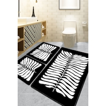 Mais Dolce Siyah 3'lü Set Banyo Paspası Djtbanyo Renkli