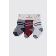 Panço Erkek Bebek 3'lü Soket Çorap 2522bb11011 renkli