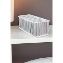 3 Adet 11 Gözlü Çekmece Içi Akordiyon Organizer M 40x16x12 Cm Kumaş 100 X 100 Beyaz Tr Diğer