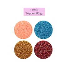 Dökme Cam Kum Boncuk 11/0 2 Mm - 4 Renk - Toplam 80 Gram - Bnc405 Diğer