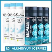 Blade Cool Fresh Erkek Deodorant 3x150 Ml,emotion Ocean Fresh Kadın Deodorant 3x150 Ml