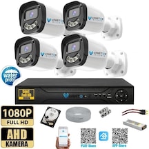 4 Kameralı Full HD Güvenlik Kamera Seti 1TB HDD 5MP Gece (Renkli) Görüşlü - Sabit IP Gerektirmez