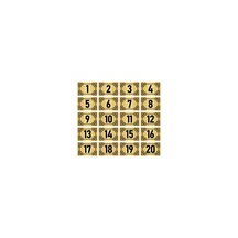 Metal Kapı Masa Dolap Numara Levhası 5x7cm Altın Renk 20 Adet (1…20)