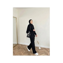 Unika Boutique Taşlı Yandan Bağlamalı Takım Siyah
