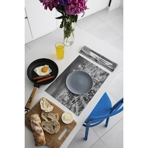 Dekoratif Baskılı Keçe Amerikan Servisi, Supla 4'Lü Servis Takım  -371 Çok Renkli