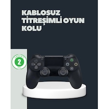 Kablosuz Titreşimli Oyun Kolu - Ps4 Uyumlu Ergonomik Tasarım Ve Uzun Pil Ömrü 81302737