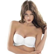 Le Jardin Strapless Dolgulu Balenli Sütyen Kod 7030 Beyaz