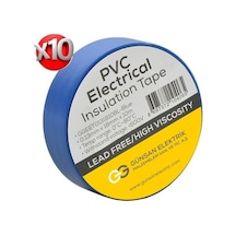 Mavi Elektrik İzolasyon Bandı - 10 Adet 0,13 Mm Kalınlık 18 Mm Genişlik
