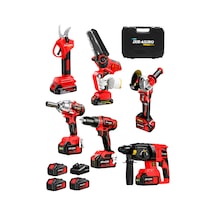 Dragro DRG-621 K Professional 6 Lı Set 21v Darbeli Hilti Taşlama Testere Makas Matkap Vidalama Somun Sıkma