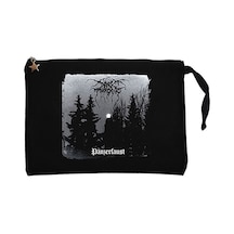 Darkthrone Panzerfaust Siyah Clutch Astarlı Cüzdan / El Çantası Siyah