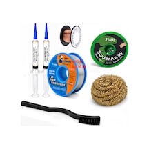 Lehim Seti 0,8 Mm 40 Gr Lehim Teli Flux 2uul-2015 Lehim Emme Ve Yol Çekme Teli Temizleme Set St492