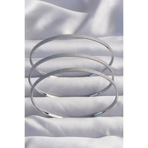 Ezoconcept 316l Çelik Gümüş Renk Simli 3lü Ajda Bilezik 001