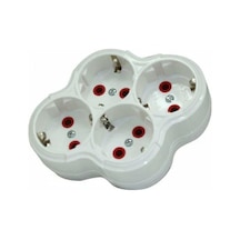 Fetih Dörtlü Topraklı Fişli Priz