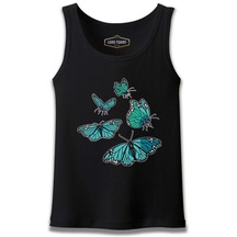 Turquoise Butterflies Siyah Erkek Atlet 001
