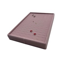 Süet Kumaş Pembe Renk 24/17 Cm Batırmalı Piercing - Küpe Tablası