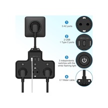 Novahub Qianfan Dörtlü Priz Bağımsız Anahtar 3 Soket+3 Usb Şarj