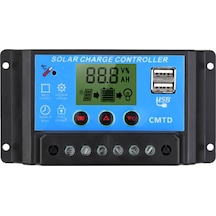 Mufunye 12/24v Otomatik Algılama 20a Solar Kontrolörü - Lcd Ekranlı, Sıcaklık Tamiri, Çift Çıkışlı Şarj-deşarj Cihazı