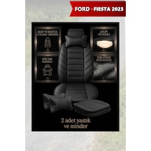 Fiesta 2023 Uyumlu Siyah Renk Premium Lüks 2 Adet Minder Ve Yastık
