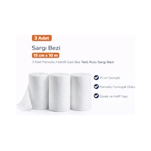 Sargı Bezi 15 Cm X 10 M 3 Adet Pamuklu Hidrofil Gazlı Bez Rulo Sargı Bezi Seti