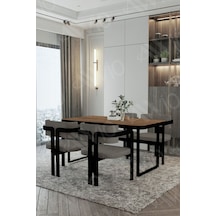Avvio Roxy Metal Ayak Tokyo Demonte Sandalye 80x120 Yemek Masası Mutfak Masası 4 Kişilik Akça
