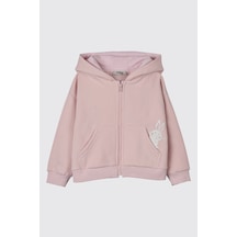 Panço Kız Çocuk Kapüşonlu Sweatshirt Pembe