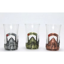 Tekli Metal Cam Bardaklı Shot Bardak 2alk109 Beyaz