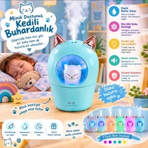 Kedi Tasarımlı Şık Buhardanlık Bebe Ve Çocuklar İçin Mavi Renk