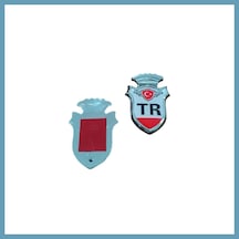 Bezos Tr Yazılı Türk Bayraklı Arma Damla Etiket Kırmızı 2'li Mbt06 Standart