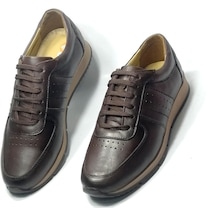 Büyük Saat Kahverengi Erkek %100 Deri El Yapımı Günlük  Ayakkabı