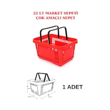 22 Litre Market Sepeti, Alışveriş Sepeti, Saplı Market Sepeti