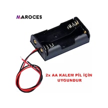 2'Li Aa Kalem Pil Kutusu Yuvası 3V Kablolu Kalem Pil Tutucu 5 Adet