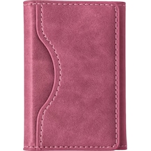 Mey İthalat Tema Magsafe Deri Kartlık - Pembe